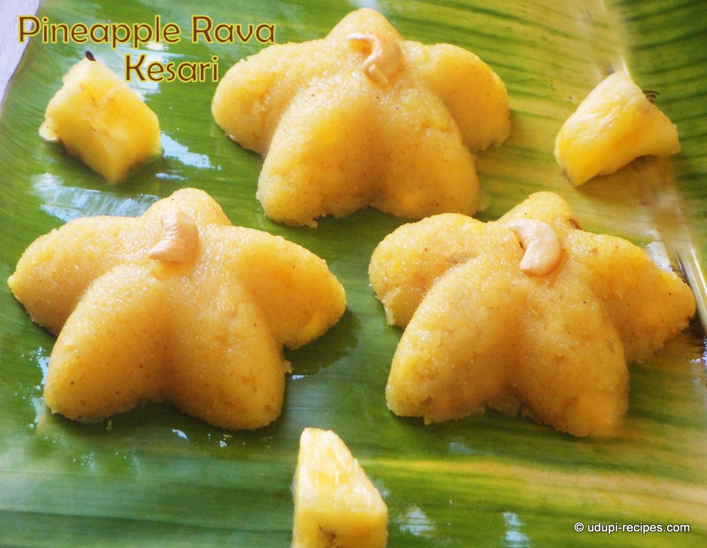 Pineapple Kesari Recipe Pineapple Sooji Halwa Udupi Recipes