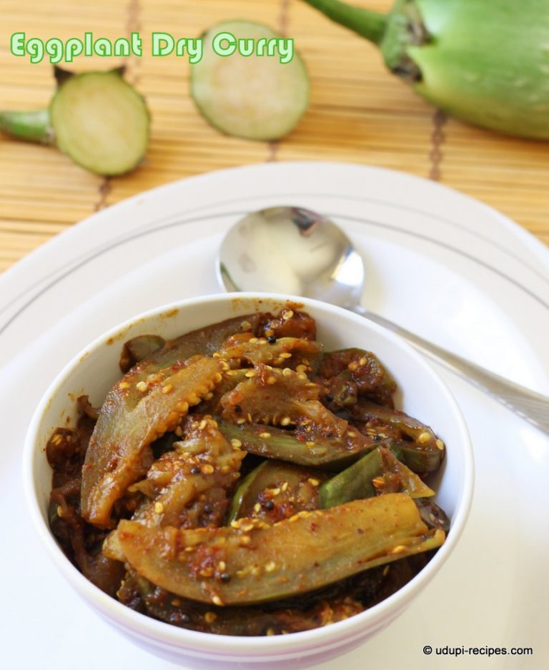 Eggplant Dry Curry in Udupi Style - Udupi Recipes