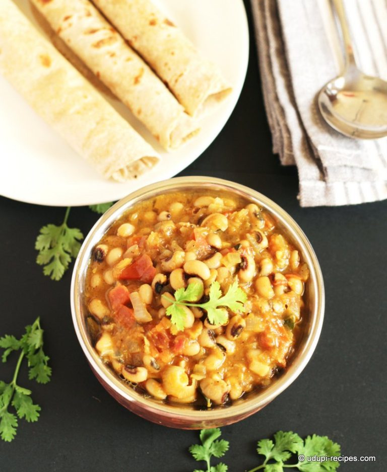 Black Eyed Peas Masala Delicious Chapati Side Dish Udupi Recipes