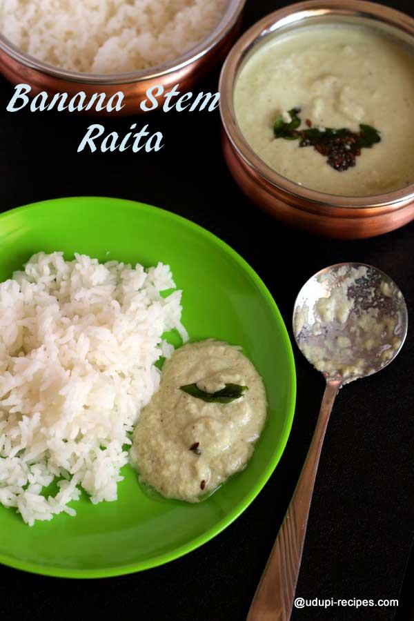 Tasty banana stem raita