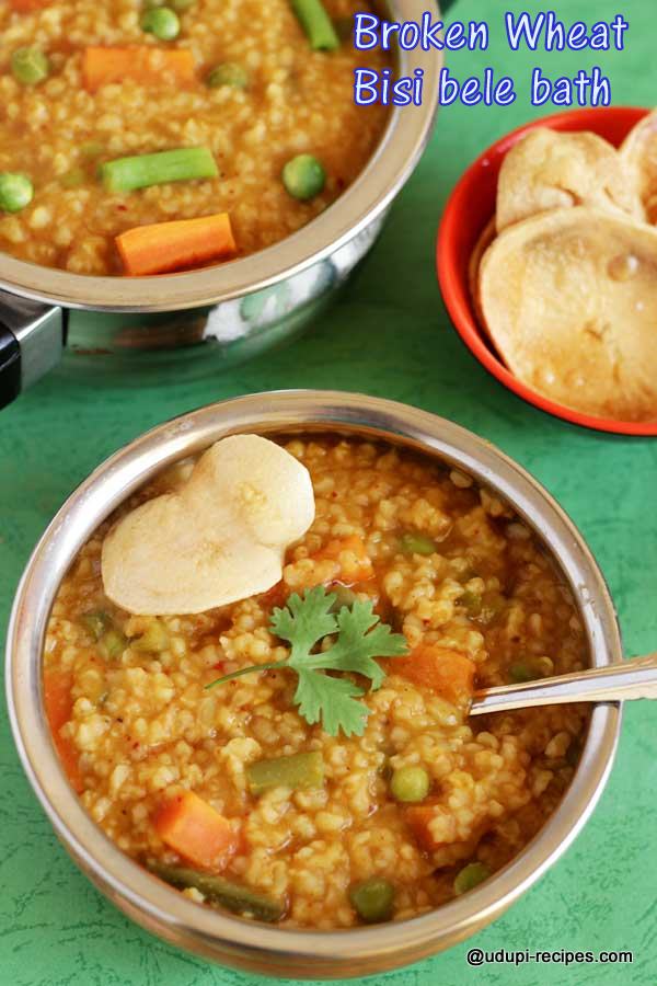 Broken Wheat Bisi Bele Bath Recipe - Udupi Recipes