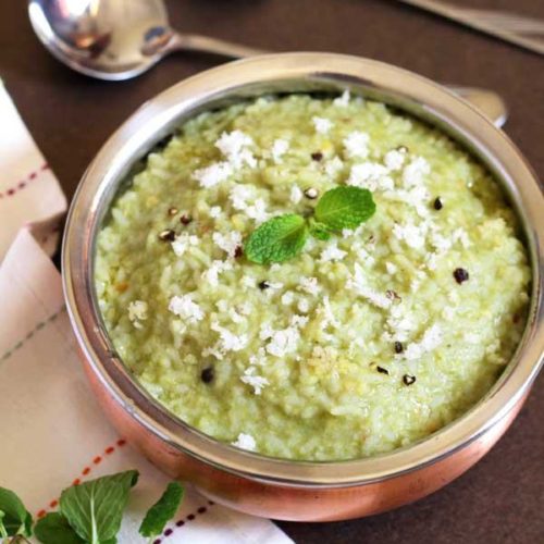 Khara Pongal With Mint Leaves New Age Pongal Recipes Udupi Recipes khara-pongal-with-mint-leaves-new-age-pongal-recipes-udupi-recipes