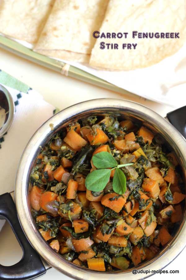 Healthy carrot fenugreek stir fry