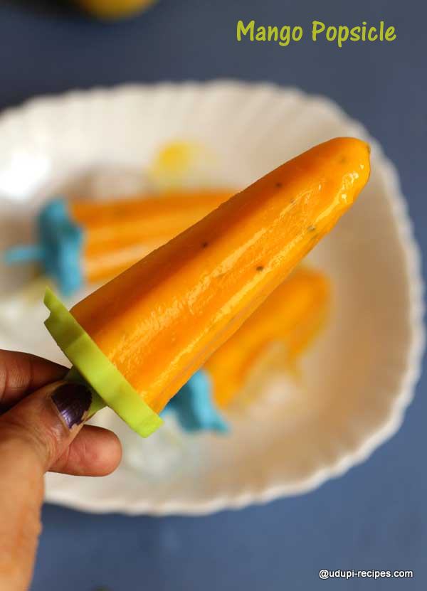 Home made mango popsicle
