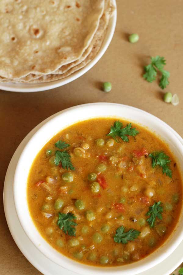 Easy chapati side dish peas kurma