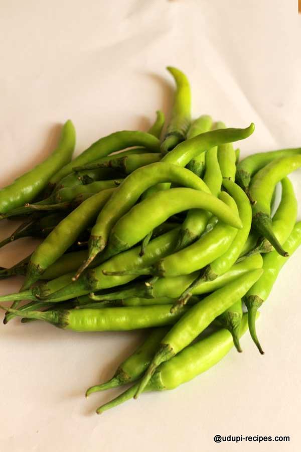 Green chillies chosen for curd chillies preparation