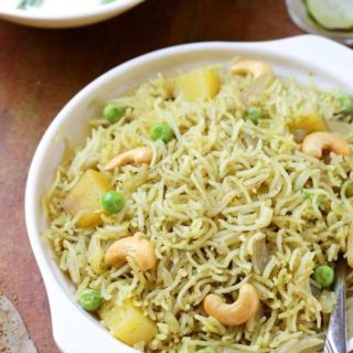 Flavorful mint pulao