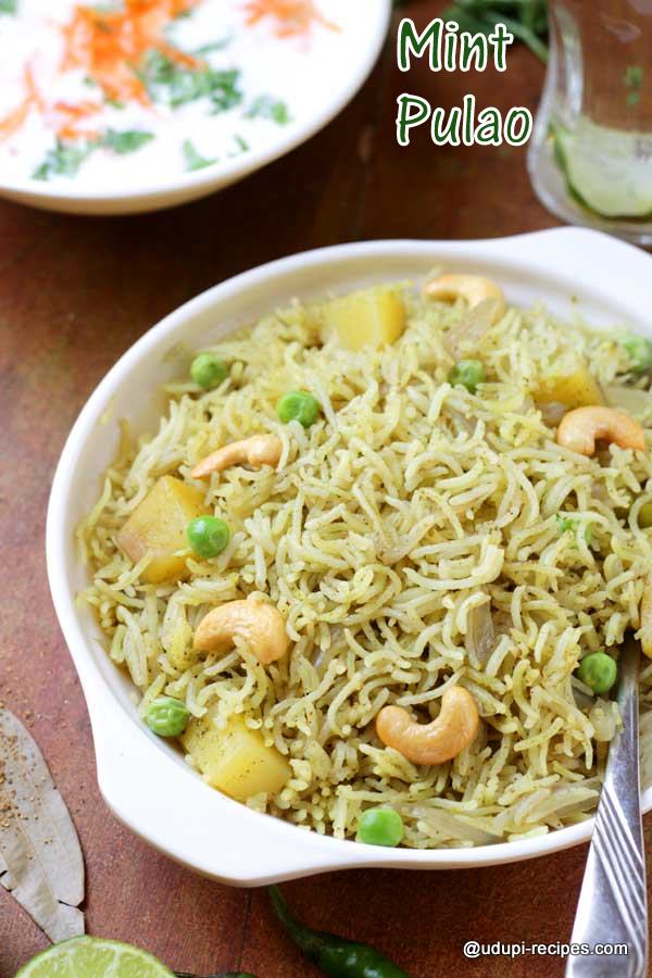 Flavorful mint pulao