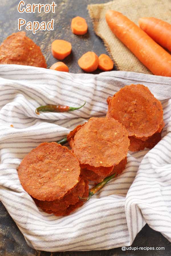 easy home made carrot papad