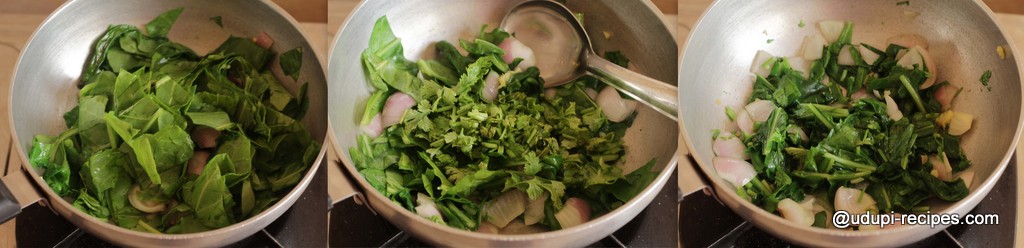 vegetable palak gravy preparation step 2