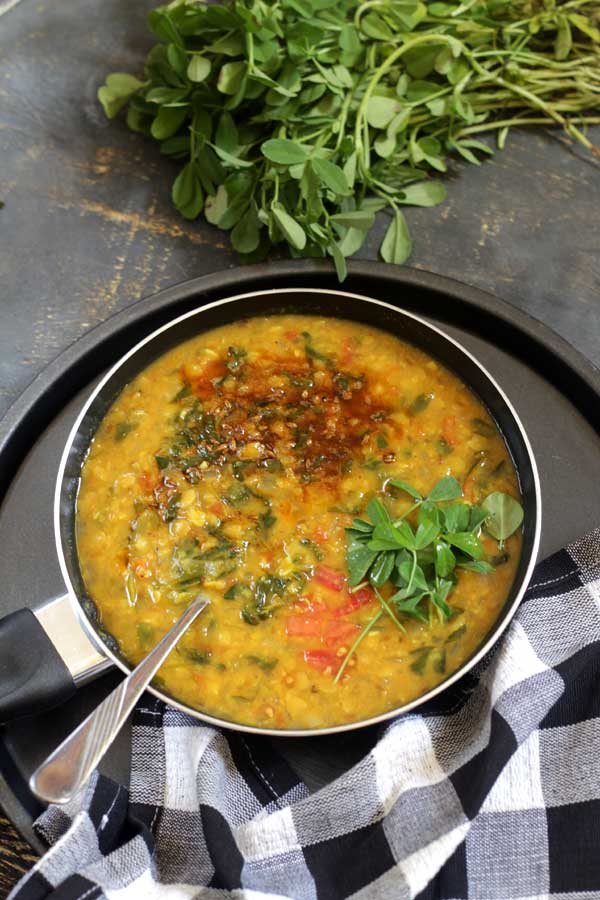 Methi Dal Recipe | Healthy Chapati Side dish - Udupi Recipes