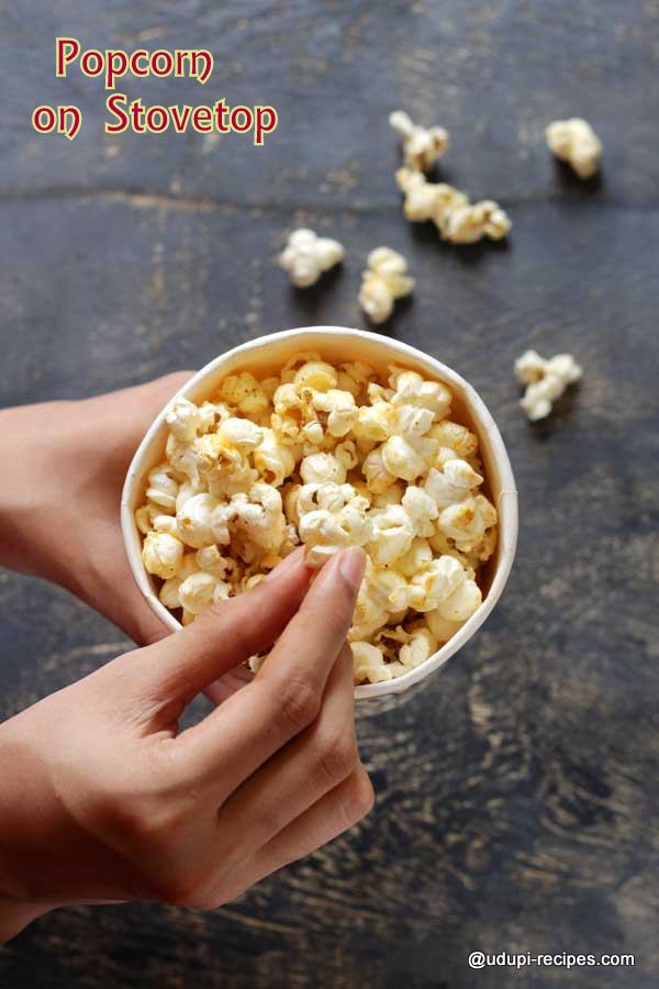 homemade popcorn on stovetop