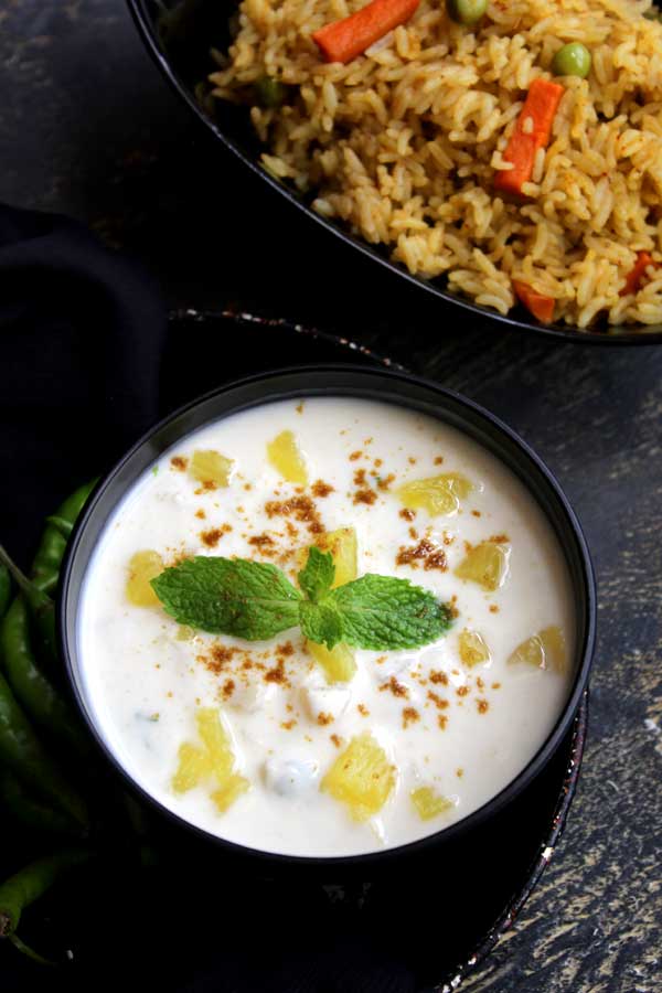 Creamy pineapple raita