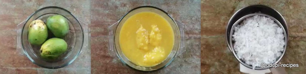Ripe mango curry preparation step 1