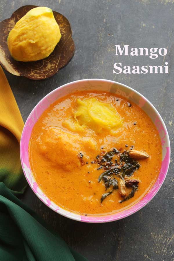 Ripe mango curry preparation step 1