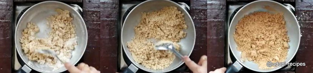 Wheat flour laddu preparation step 3
