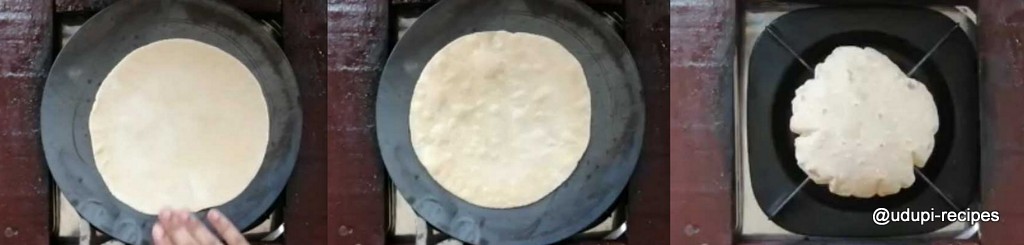 Chapati - phulka preparation step 5
