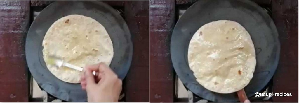 Chapati - phulka preparation step 6