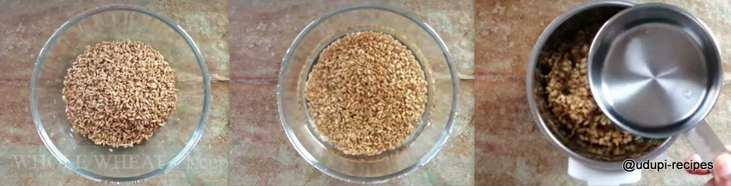 wheat halwa preparation step 1